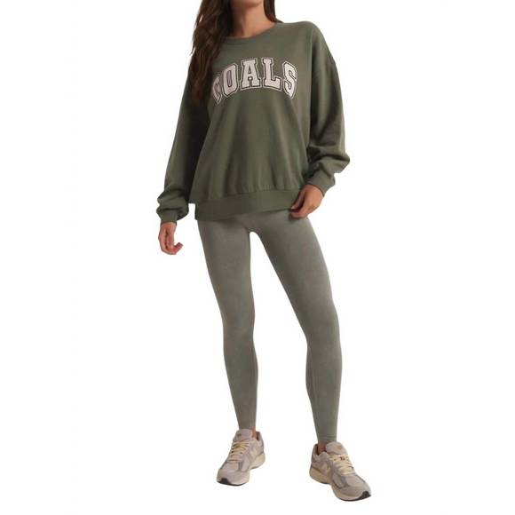 NEW Z SUPPLY oversized goal sweatshirt in olive crush - Picture 1 of 3